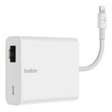 ΣΕΤ με α) Belkin Ethernet + Power Adapter with Lightning port for iPhone / iPad, b) ethernet cable 5m (set Lightning to Ethernet)